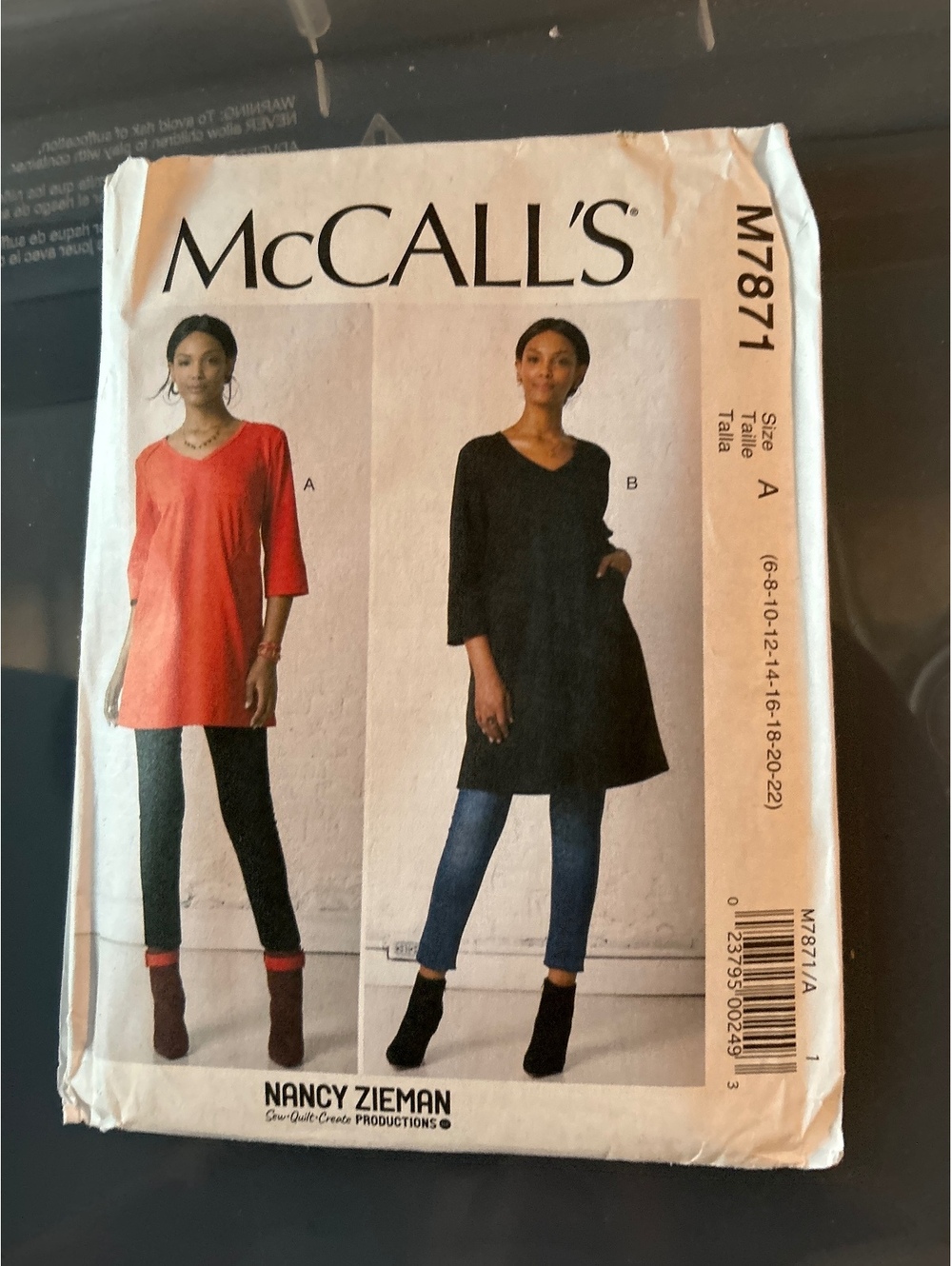 McCALL'S M7871 Misses' Tunic and Dress Sewing Pattern